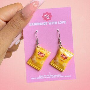 Lays Chips Earrings — Cute Snack Dangle Earrings
